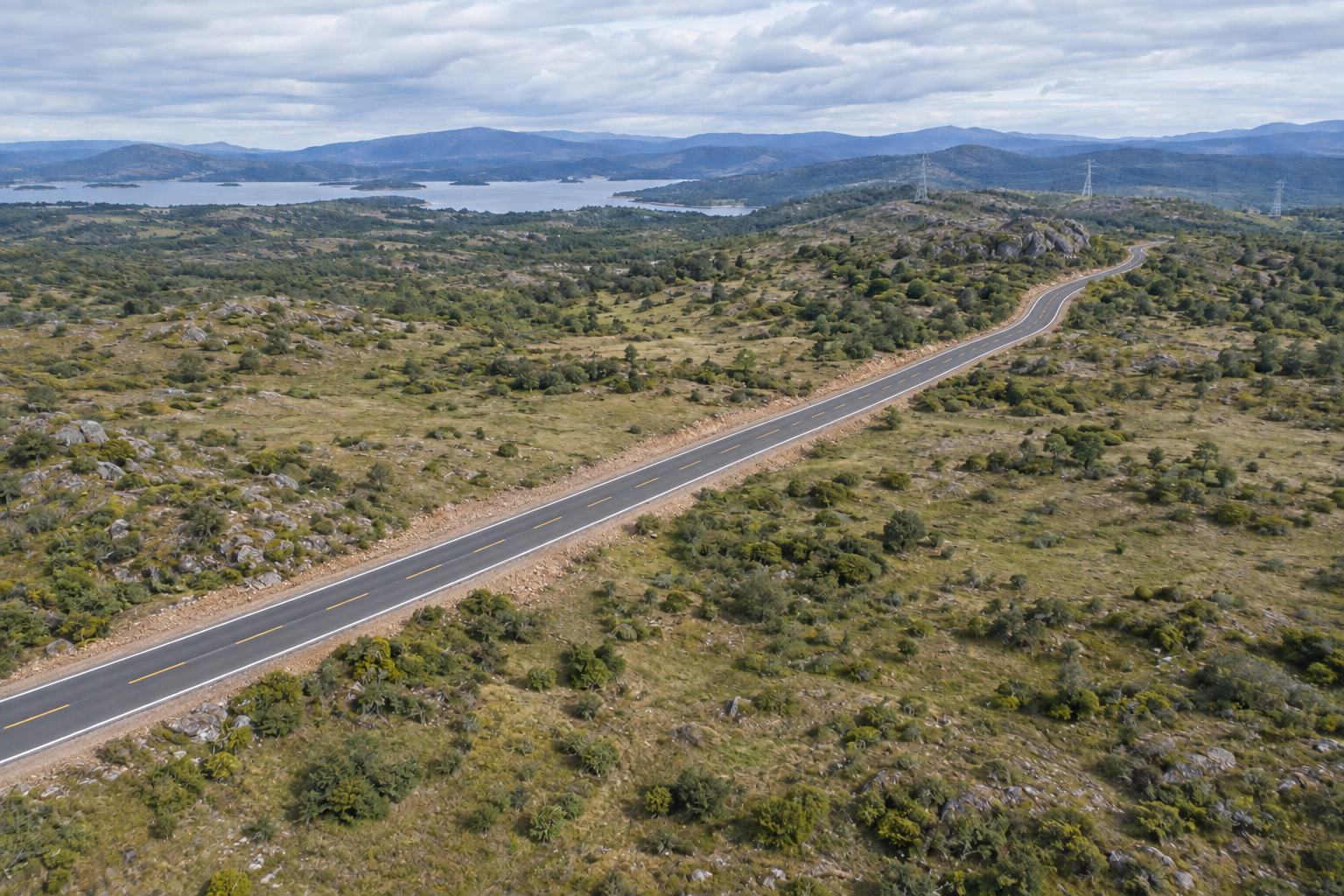 Observation showing a newly constructed road
